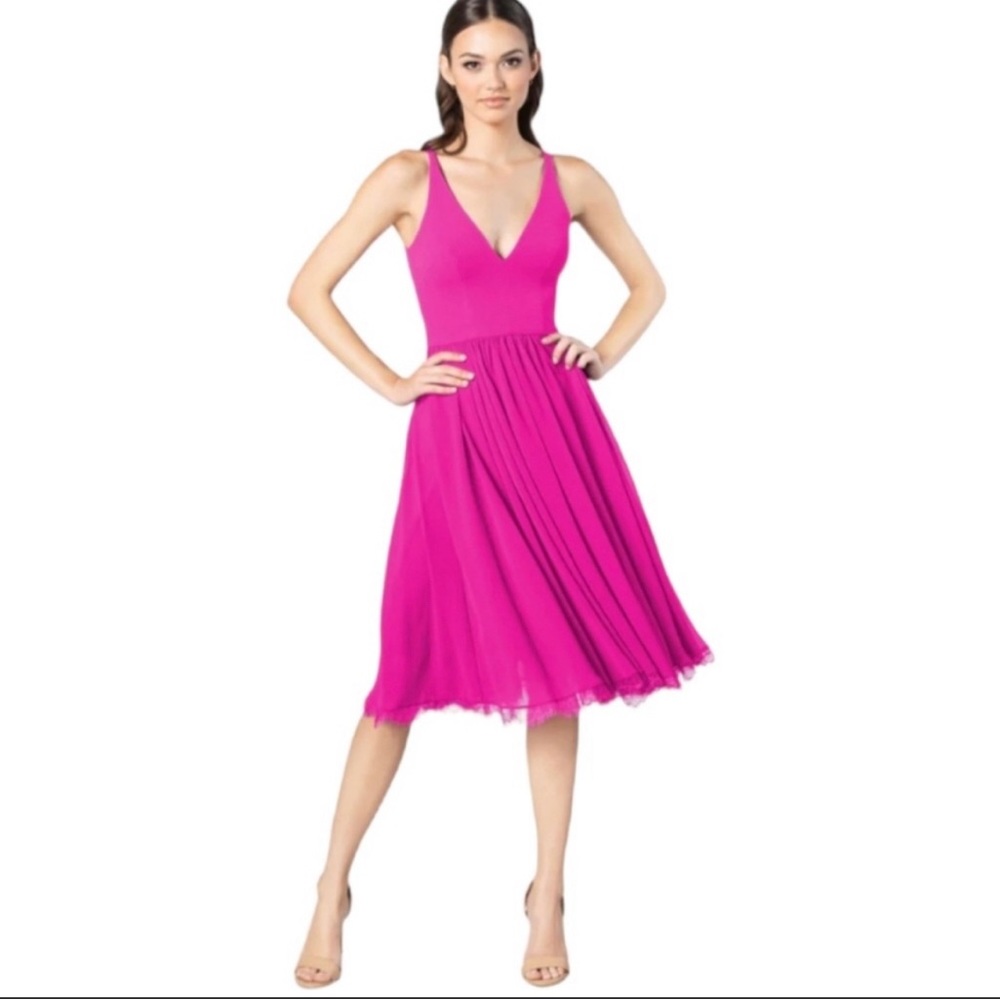 Dress the Population Fuschia MIDI Dress